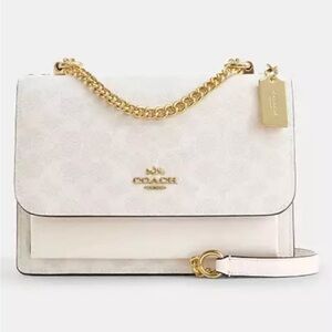 Coach Cream Shoulder Bag with Gold Accents